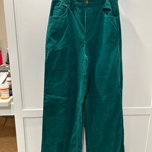 Copper Key Emerald/Teal Micro Corduroy Wide-Leg Pants for Junior size 9